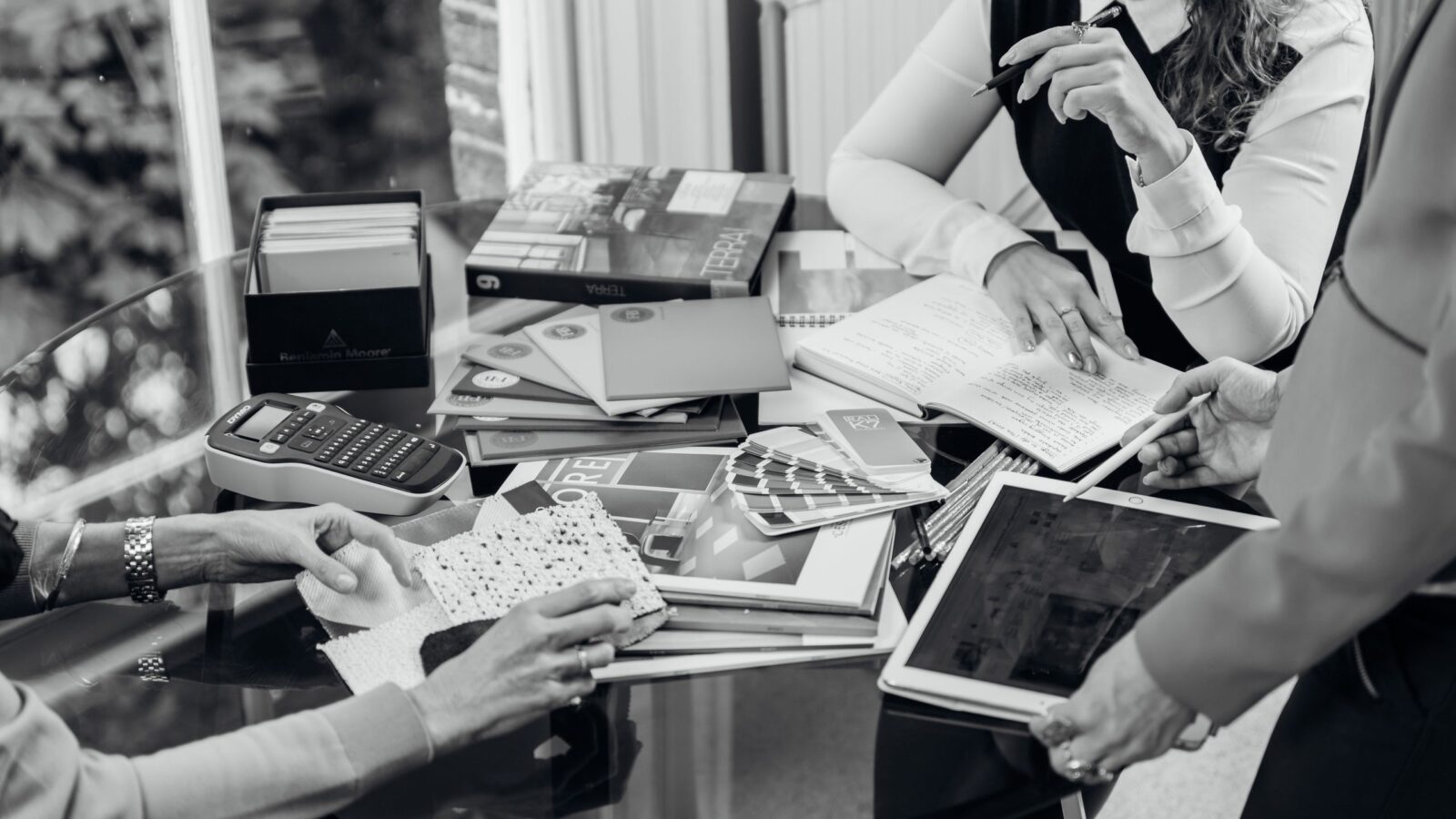 Designer Briefing research with magazines for inspiration on colour