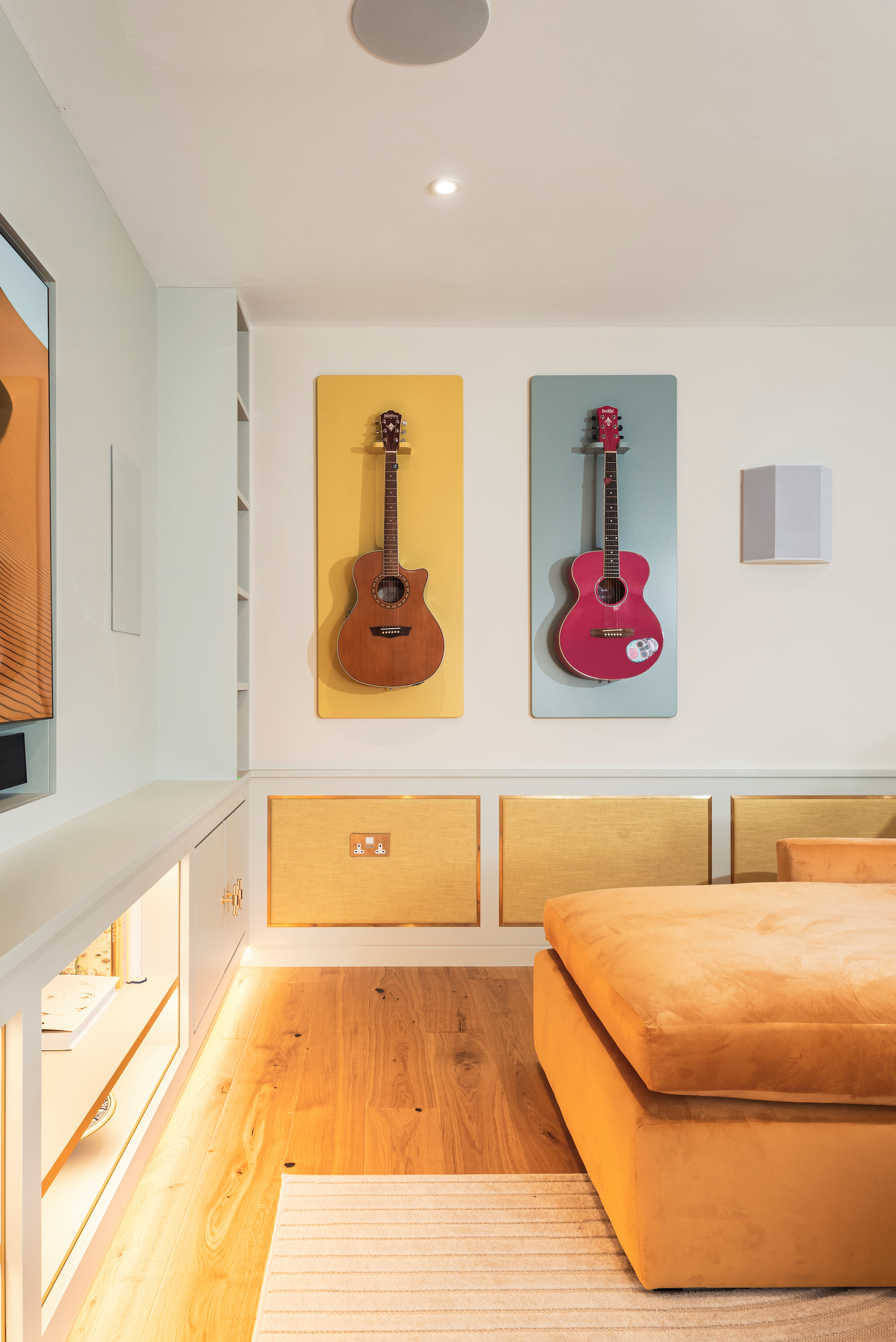 Cinema Room bespoke guitar holders