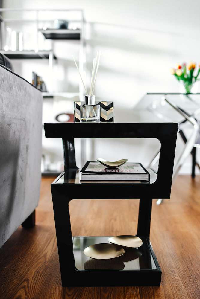 Monochromatic Interiors-Black Side Table