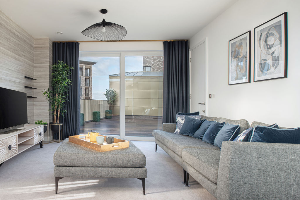 Family Lounge in a new build- by Katie Malik Design studio Cambridge