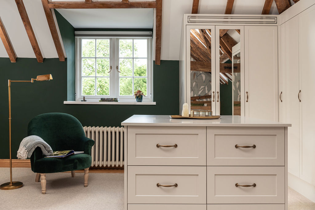Master Bedroom Reading and Dressing Areas by Katie Malik Design Studio Cambridge & Essex